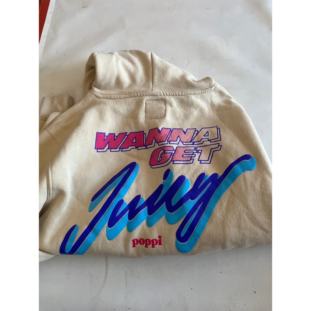 Poppi Sweatshirt Hoodie Beige "Bring the Poppi Flavor" - Picture 2 of 3